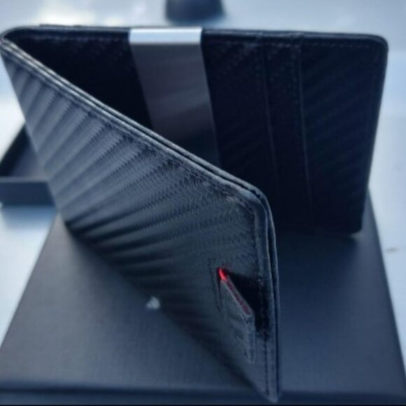 Mens Slim Wallet, Minimalist Money Clip Wallet for Men, RFID Blocking Front